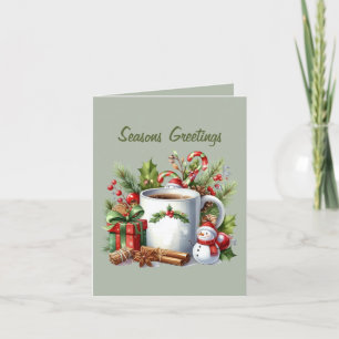 Tarjeta Festiva Navidades de mensajes festivos añaden cacao