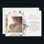 Tarjeta Festiva Navidades de mensajes largos de Boho Winter Floral<br><div class="desc">La terracota y los verde azulados acentos florales le dan a estas tarjetas de Navidades de color crema una elegancia clásica. Utilice la característica de personalización para editar los detalles y agregar un mensaje o una actualización de familia.</div>