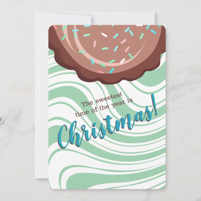 Tarjeta Festiva Navidades de menta de chocolate personalizada (Anverso)