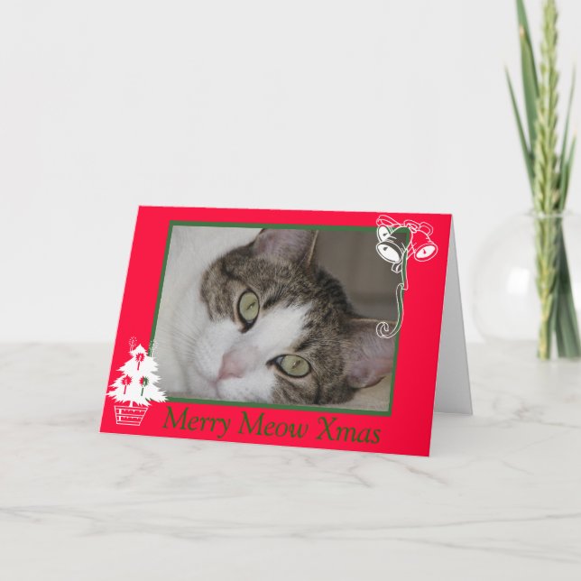 Tarjeta Festiva Navidades de Merry Cat's Meow (Anverso)