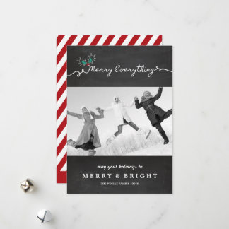 Tarjeta Festiva Navidades de Merry Everything Chalkboard Mistletoe