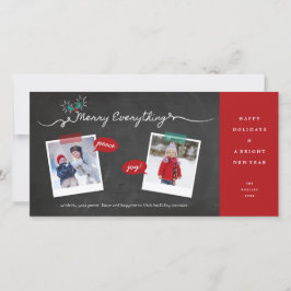 Tarjeta Festiva Navidades de Merry Everything Chalkboard Mistletoe