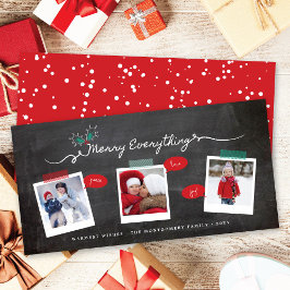 Tarjeta Festiva Navidades de Merry Everything Chalkboard Mistletoe