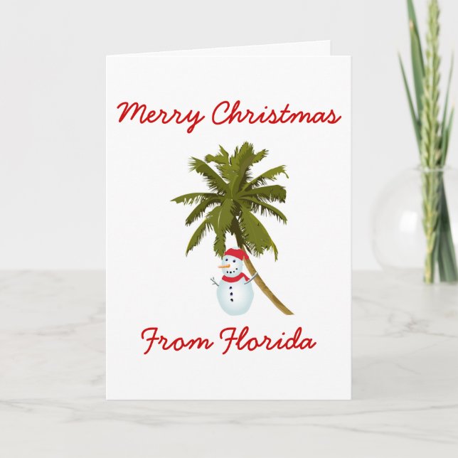 Tarjeta Festiva Navidades de Merry Florida (Anverso)
