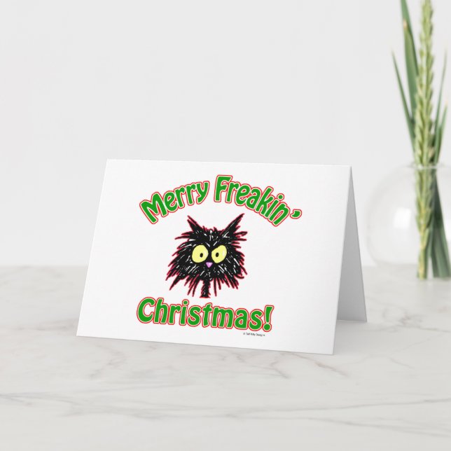Tarjeta Festiva Navidades de Merry Freakin (Anverso)