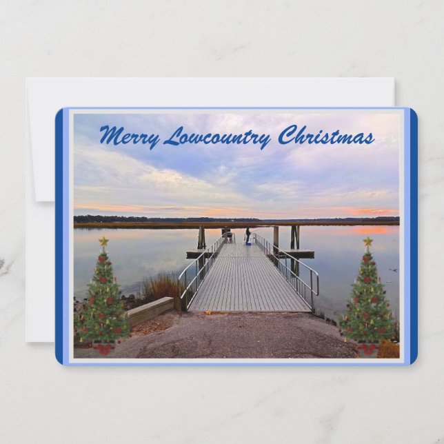 Tarjeta Festiva Navidades de Merry Lowcountry Bluffton Carolina de (Anverso)