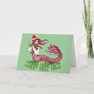 Tarjeta Festiva Navidades de Merry Mermaid