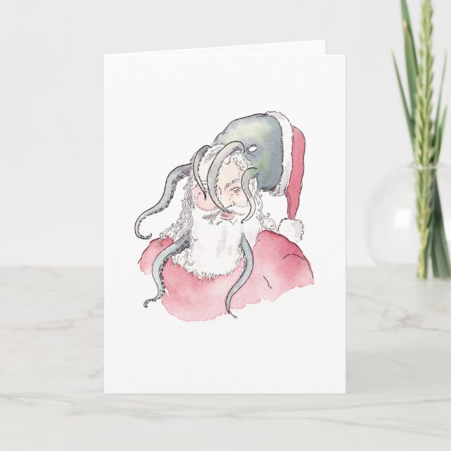 Tarjeta Festiva Navidades de Merry Veeptopus (Anverso)