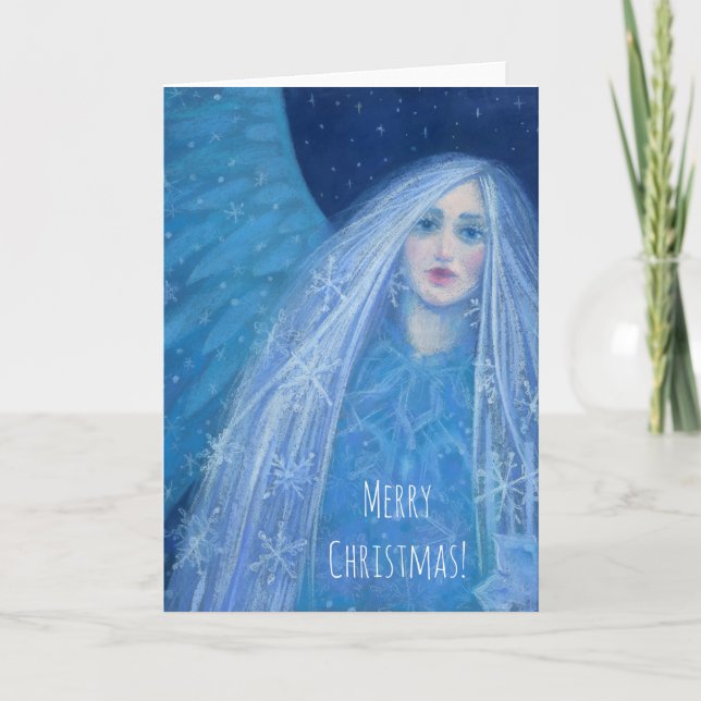 Tarjeta Festiva Navidades de Metelitsa Chica Snegurochka (Anverso)