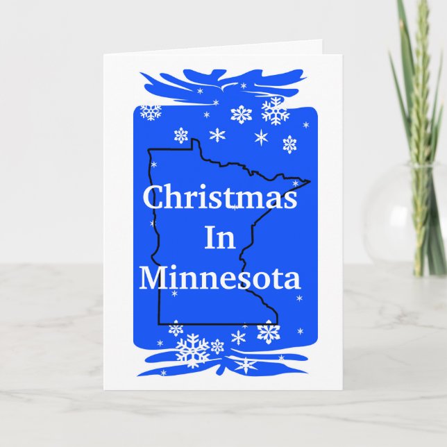 Tarjeta Festiva Navidades de Minnesota Navidades ¡Personalizar de  (Anverso)
