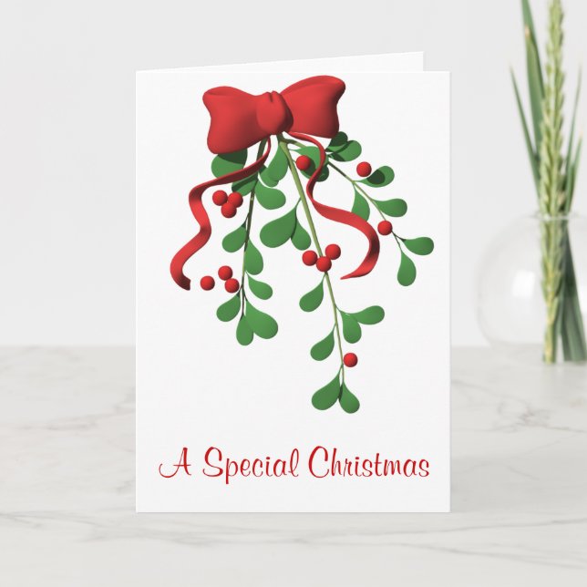 Tarjeta Festiva Navidades de Mistletoe (Anverso)