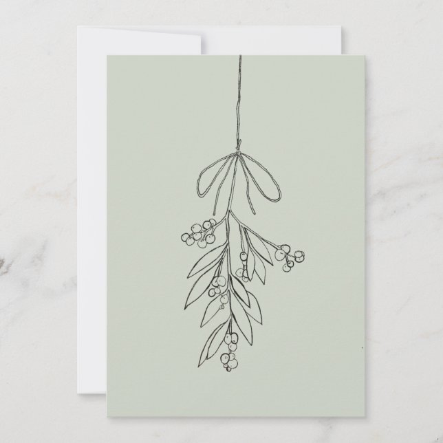 Tarjeta Festiva Navidades de Mistletoe (Anverso)