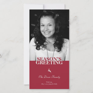 Tarjeta Festiva Navidades de moda elegantes de renos rojos persona
