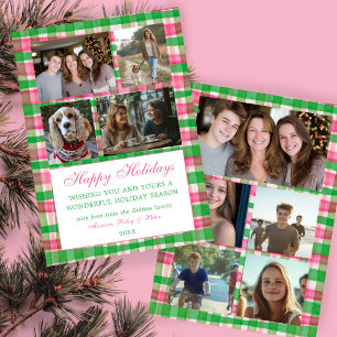Tarjeta Festiva Navidades de moda Personalizado 9 Collage de fotos