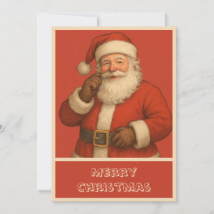 Tarjeta Festiva Navidades de moda y simple de la época Santa Claus