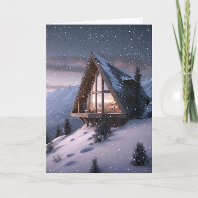 Tarjeta Festiva Navidades de Mountain Chalet (Anverso)