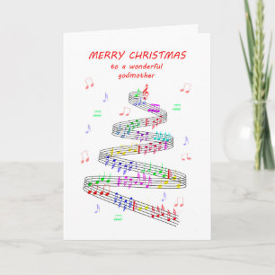 Tarjeta Festiva Navidades de música de chapa diosa