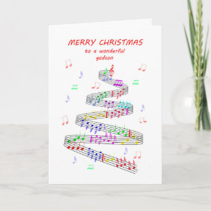 Tarjeta Festiva Navidades de música Godson Sheet