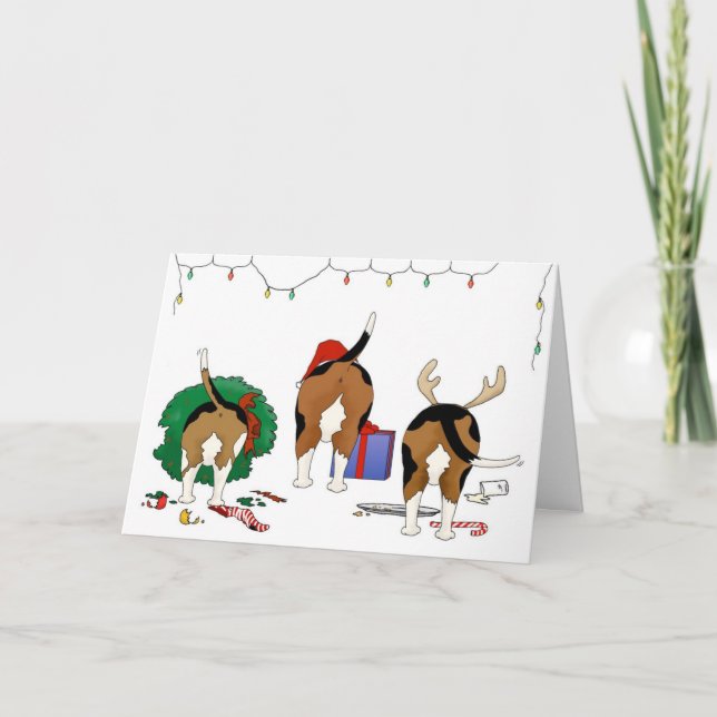 Tarjeta Festiva Navidades De Nada Más Que Un Beagle (Anverso)