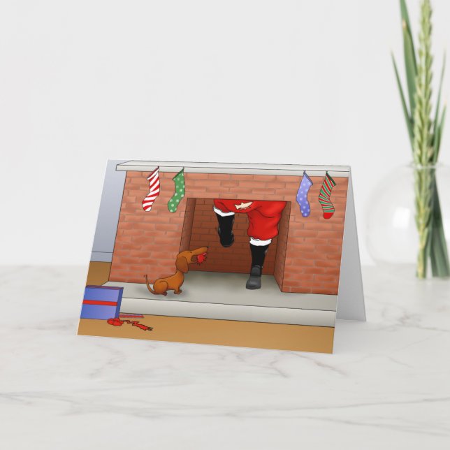 Tarjeta Festiva Navidades De Nada Más Que Un Doxie (Anverso)