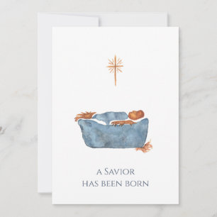 Tarjeta Festiva Navidades de Natividad de acuarela Original Luke 2
