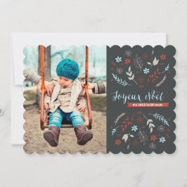 Tarjeta Festiva Navidades de Natural Noël festejan en pizarra