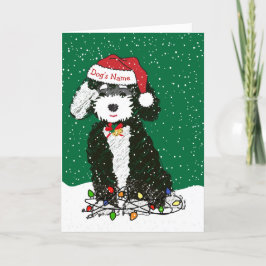 Tarjeta Festiva Navidades de Naughty Bernedoodle Personalizados