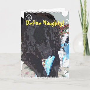 Tarjeta Festiva Navidades de Naughty Newfoundland