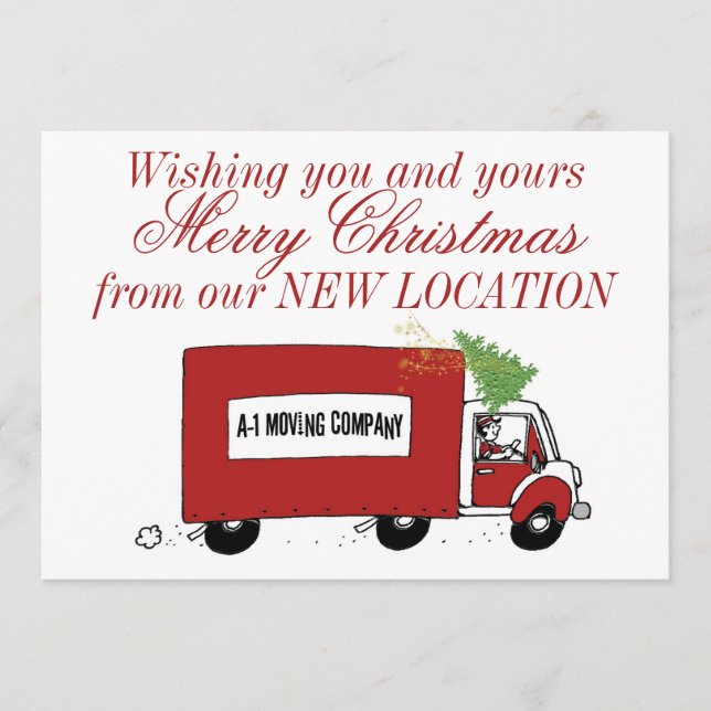 Tarjeta Festiva Navidades de negocio Nueva dirección Nos hemos mov (Anverso)