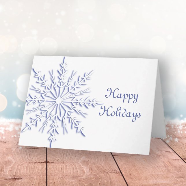 Tarjeta Festiva Navidades de negocios con copo de nieve azul (Subido por el creador)