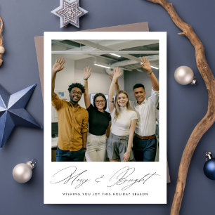 Tarjeta Festiva Navidades de negocios moderno mora y brillante emp