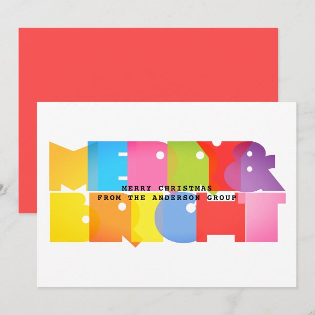Tarjeta Festiva Navidades De Negocios Modernos Y Brillantes (Anverso / Reverso)