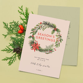 Tarjeta Festiva Navidades de negocios Wreath festiva
