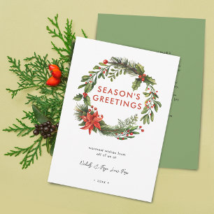 Tarjeta Festiva Navidades de negocios Wreath festiva