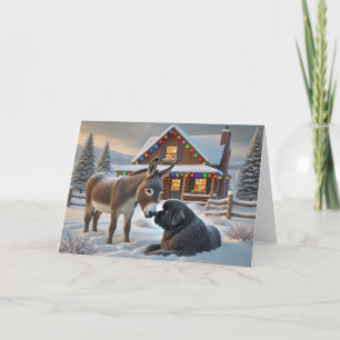 TARJETA FESTIVA NAVIDADES DE NEWFOUNDLAND - EN EL RANCH