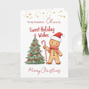 Tarjeta Festiva Navidades de nietos de la casa del hombre de Ginge