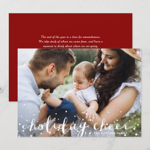 Tarjeta Festiva Navidades de nieve blanca animan foto de escritura