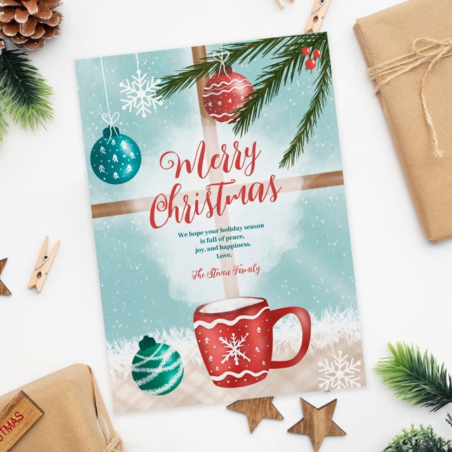 Tarjeta Festiva Navidades de nieve de cacao fresco ilustraciones e (Subido por el creador)