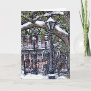 Tarjeta Festiva Navidades de Nieve de Jackson Square