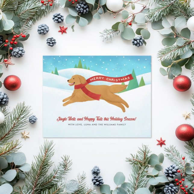 Tarjeta Festiva Navidades de Nieve de Perro Cuadrillo Recuperador  (Subido por el creador)