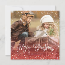 Navidades de nieve guión de plaza de fotos