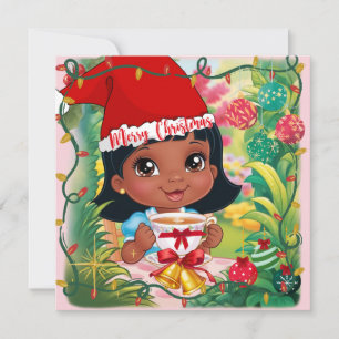 Tarjeta Festiva Navidades De Niñas Pequeñas