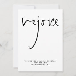 Tarjeta Festiva Navidades de nombre blanco negro con guión de aleg