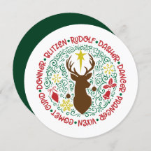 Navidades de nombres de renos de guion rojo divert