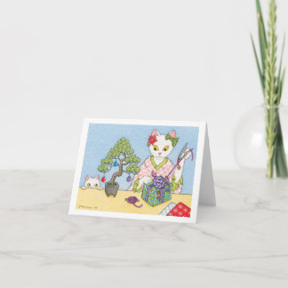 Tarjeta Festiva Navidades de notecard de Japón