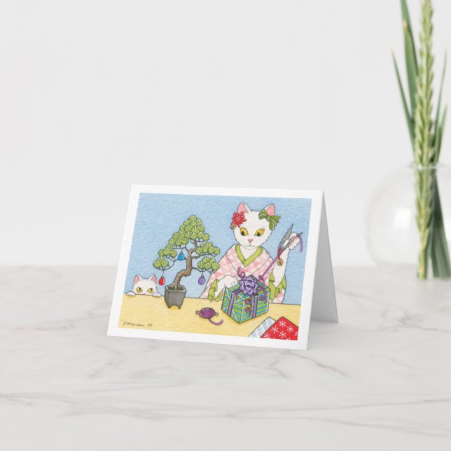 Tarjeta Festiva Navidades de notecard de Japón (Anverso)