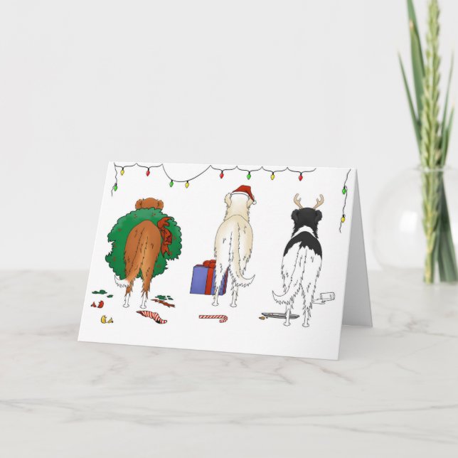 Tarjeta Festiva Navidades de Nothin' Butt A Borzoi (Anverso)