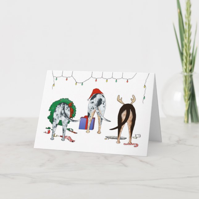 Tarjeta Festiva Navidades De Nothin' Butt A Catahoula (Anverso)