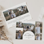 Tarjeta Festiva Navidades de noticias familiares de Boho Arch Mult<br><div class="desc">Esta moderna tarjeta de vacaciones para Navidades de noticias de la familia boho arch multi photo es el sencillo y perfecto saludo de vacaciones. El diseño bohemio en blanco y negro presenta una tipografía industrial única con un estilo vintage minimalista. Personalice la parte delantera de la tarjeta con 6 fotos,...</div>