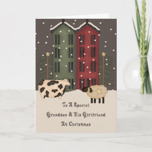 Tarjeta Festiva Navidades de Novia Abuela Novia Noche Primitiva
